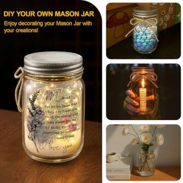 Charming Mason Jar Night Light Gift for Moms and Grandmas