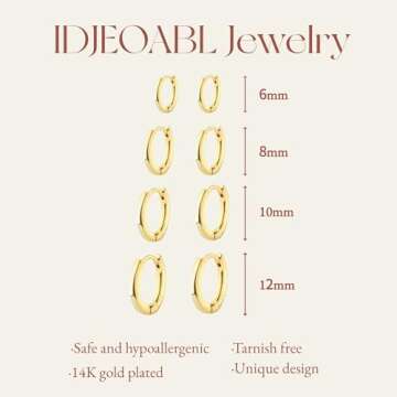 IDJEOABL Small Hoop Silver Earrings for Women Trendy 925 Sterling Silver Plated Mini Tiny Huggie Hoo...