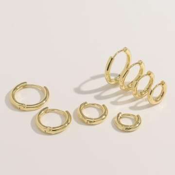 IDJEOABL Small Hoop Silver Earrings for Women Trendy 925 Sterling Silver Plated Mini Tiny Huggie Hoop Earrings Jewelry Non Tarnish