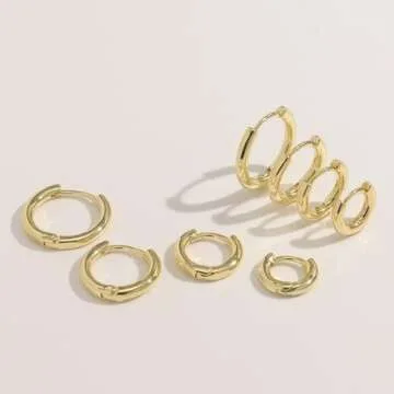 IDJEOABL Small Hoop Silver Earrings for Women Trendy 925 Sterling Silver Plated Mini Tiny Huggie Hoop Earrings Jewelry Non Tarnish