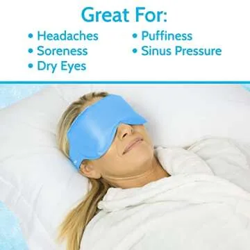 Arctic Flex Cold Eye Mask - Gel Ice Pack For Cool Sleeping, Dry Night Treatment - Reusable Hot Spa Therapy For Sleep, Skin Puffiness, Migraine