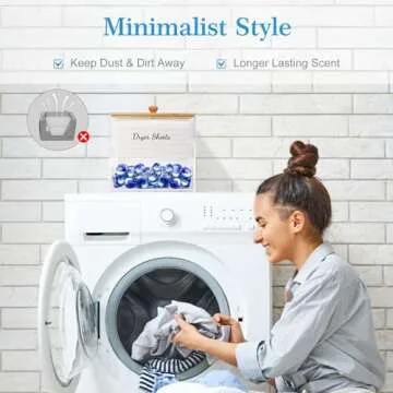 JYPS Acrylic Dryer Sheet Holder with Bamboo Lid for Organization