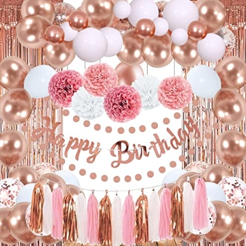 Rose Gold Pink Birthday Decorations for All Occasions