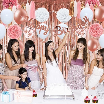 Rose Gold Pink Birthday Decorations for All Occasions