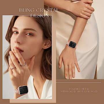 Rose Gold Bling Apple Watch Band for Women