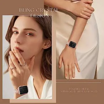 Rose Gold Bling Apple Watch Band for Women