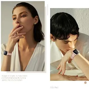 Rose Gold Bling Apple Watch Band for Women