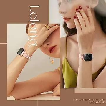 Rose Gold Bling Apple Watch Band for Women