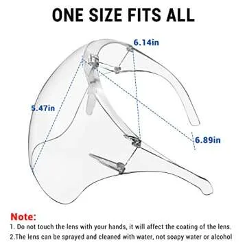 4 Pack Face Shield with Glasses, Face Mask Shield Anti-Fog Clear Ultra Clear Reusable Protective Plastic Face Shield Mask Droplet Splash Guard for Women Men Kids