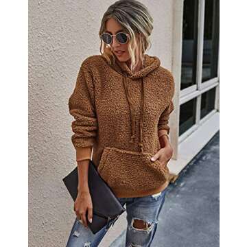 KIRUNDO Women's Cozy Winter Fuzzy Fleece Sweatshirts