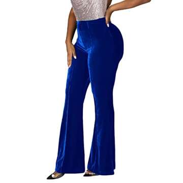 Stylish High Waisted Velvet Flare Pants for Women