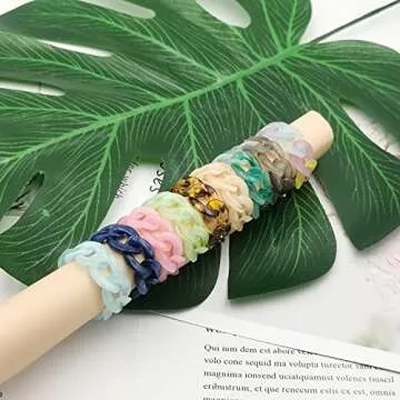 INENIMARTJ Colorful Chunky Chain Rings Set for Women