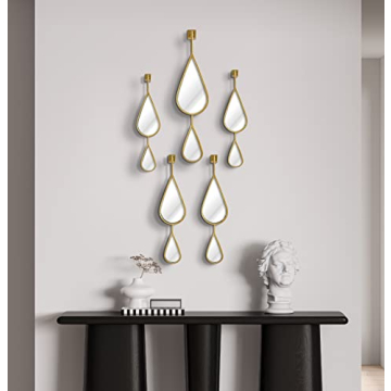 Elegant OUSHUAI Gold Teardrop Mirror Set - 5 Pieces