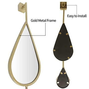 Elegant OUSHUAI Gold Teardrop Mirror Set - 5 Pieces