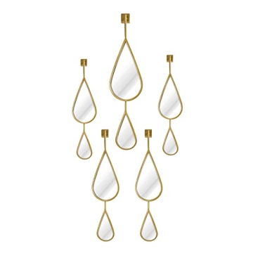 Elegant OUSHUAI Gold Teardrop Mirror Set - 5 Pieces