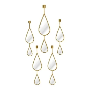 Elegant OUSHUAI Gold Teardrop Mirror Set - 5 Pieces