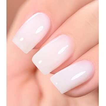 GAOY Milky White Jelly Nude Gel Polish Set 6 Colors