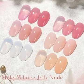 GAOY Milky White Jelly Nude Gel Polish Set 6 Colors