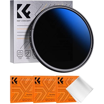 K&F Concept 82mm Variable ND Lens Filter ND2-ND400 (1-9 Stops) 18 Multi-Layer Coatings Adjustable Ne...