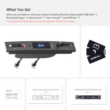 MOWLICAS Tesla USB Hub with Retractable Cables - 2021-2025