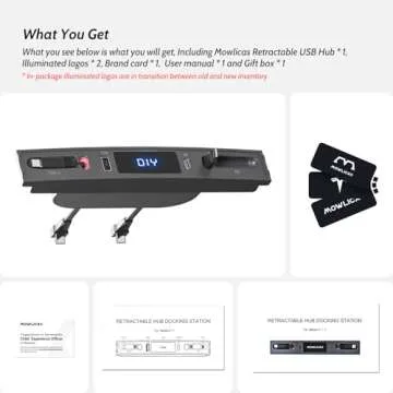 MOWLICAS Tesla USB Hub with Retractable Cables - 2021-2025