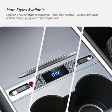 MOWLICAS Tesla USB Hub with Retractable Cables - 2021-2025