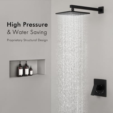 Stylish KES Matte Black Shower Faucet Set for Modern Bathrooms