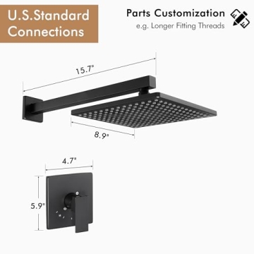 Stylish KES Matte Black Shower Faucet Set for Modern Bathrooms