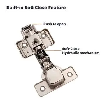 DecoBasics Full Overlay European Soft Close Cabinet Hinges for Kitchen Cabinets (20 Pcs) -105° Frameless Concealed Cabinet Door Hinge -3 Way Adjustability & Clip on Plate for Easy Installation