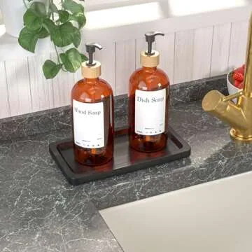 Elegant YELLOW LOTUS Black Bathroom Tray - Versatile Organizer