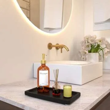 Elegant YELLOW LOTUS Black Bathroom Tray - Versatile Organizer