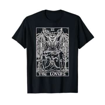 The Lovers Tarot Card Halloween Grim Reaper Gothic Horror T-Shirt