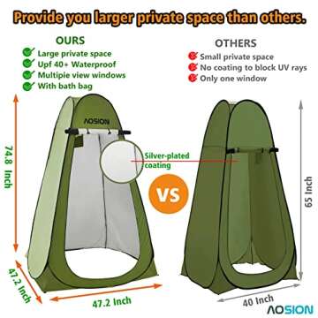 AOSION Privacy Shower Tent,Pop Up Changing Tent,Camp Bathroom Changing Dressing Room,Portable Toilet...