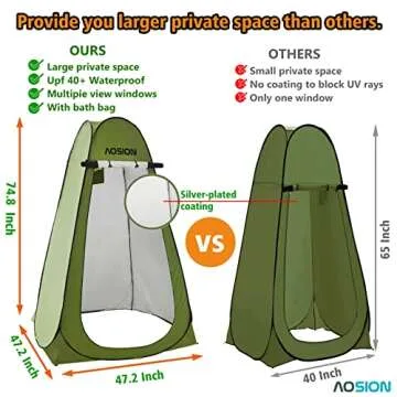 AOSION Privacy Shower Tent,Pop Up Changing Tent,Camp Bathroom Changing Dressing Room,Portable Toilet...