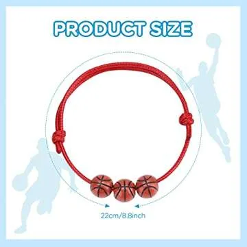 20 Pcs Basketball Party Favors Basketball Charm Bracelets Birthday Party Christmas Holiday Gifts Basketball Wristbands Adjustable Sport Ball Bracelet for Adults Team Basketball Party Decorations