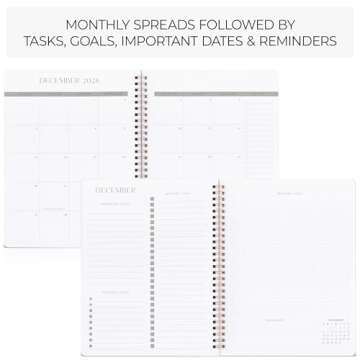 Beautiful 2025-2026 Monthly Planner and Calendar Book - To Do List Notebook That Easily Organizes Yo...