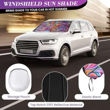 Car Windshield Sun Shade with Storage Bag for Easy Use