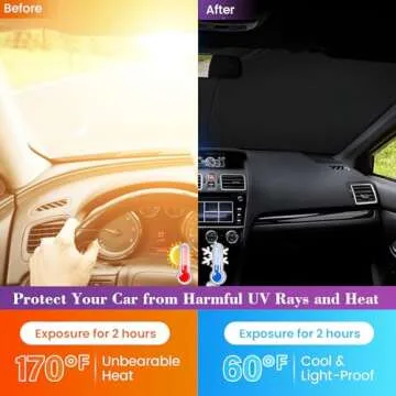 Car Windshield Sun Shade with Storage Bag for Easy Use