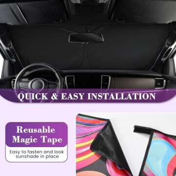 Car Windshield Sun Shade with Storage Bag for Easy Use