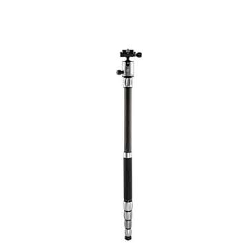 MeFOTO Roadtrip S Lightweight 59.4" Carbon Fiber Travel Tripod/Monopod w/Case, Twist Locks, Dual-Action Ballhead w/Arca Swiss Plate for Mirrorless/DSLR Sony Nikon Canon Fuji - Titanium (RTSCTTN)