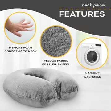 Comfortable Memory Foam Travel Neck Pillow for Pain Relief