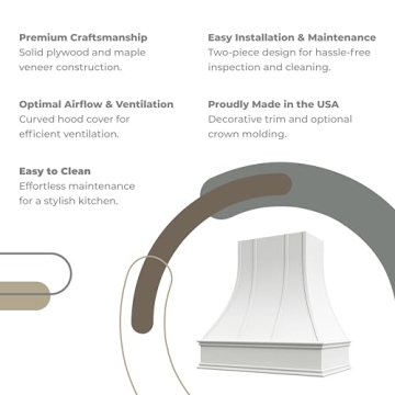 Riley & Higgs Curved Front White Range Hood Cover - Elegant Decorative Molding for Stylish Kitchens