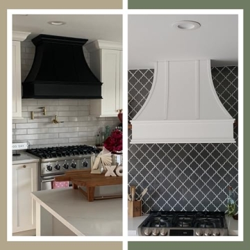 Riley & Higgs White Curved Range Hood Cover for Kitchen