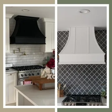 Riley & Higgs White Curved Range Hood Cover for Kitchen