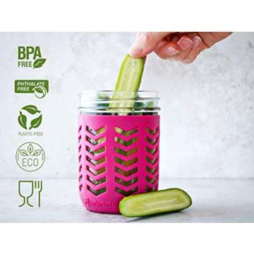 JarJackets Silicone Mason Jar Sleeve for Wide-Mouth Jars