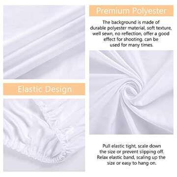 White Round Backdrop Cover 7.2x7.2ft White Arch Backdrop Cover Circle Birthday Photo Photography Background for Party Baby Shower Wedding Decorations