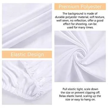 White Round Backdrop Cover 7.2x7.2ft White Arch Backdrop Cover Circle Birthday Photo Photography Background for Party Baby Shower Wedding Decorations