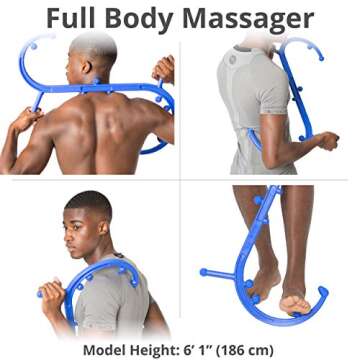 Body Back Buddy - USA Made - Classic Buddy & Mini Bundle, Fully Body Massage & Stress Relief Tools (Blue)