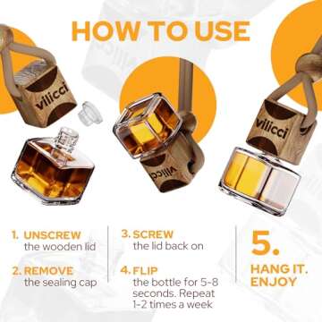 Vilicci Car Air Freshener | Pharaoh in a Tie Scent | Luxurious Auto Perfume | Premium Hanging Air Freshener | Long Lasting Fragrance for Auto and Home | 1 Bottle of Car Scent