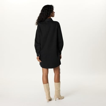 The Drop Women’s Katerina Denim Shirtdress, Black, XXS